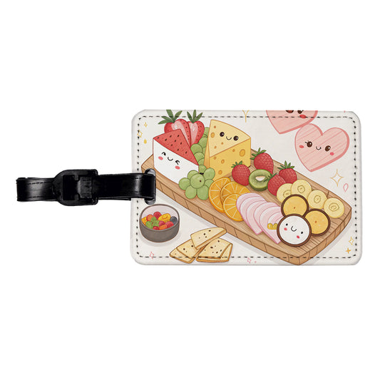 Kawaii Charcuterie Board Travel Faux Leather Luggage Tag