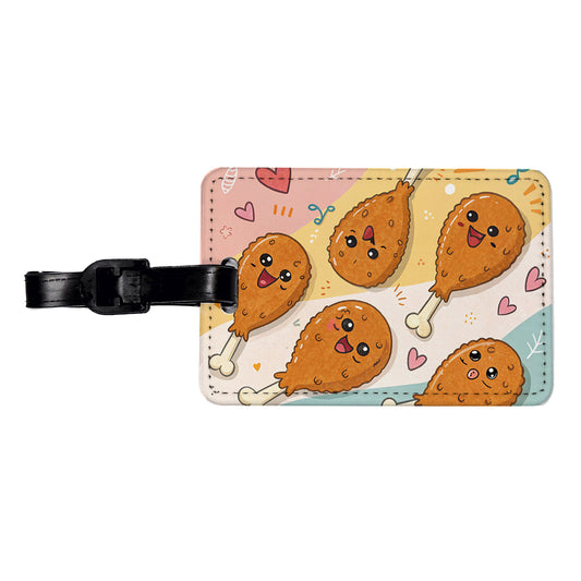 Kawaii Chicken Drumsticks Travel Faux Leather Luggage Tag