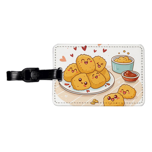 Kawaii Chicken Nuggets Travel Faux Leather Luggage Tag
