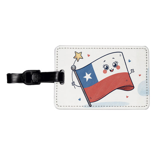 Kawaii Chile Flag Travel Faux Leather Luggage Tag