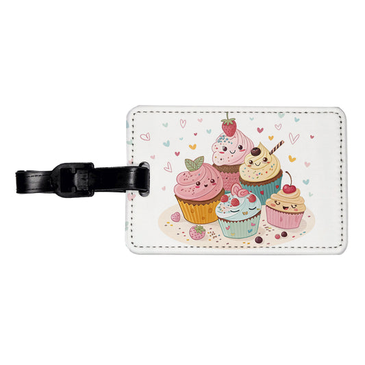 Kawaii Cupcakes Cute Travel Faux Leather Luggage Tag