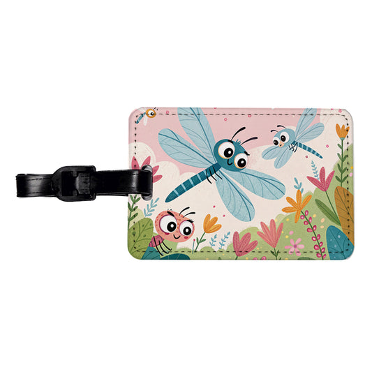 Kawaii Dragonflies Travel Faux Leather Luggage Tag