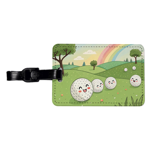 Kawaii Golf Balls Travel Faux Leather Luggage Tag