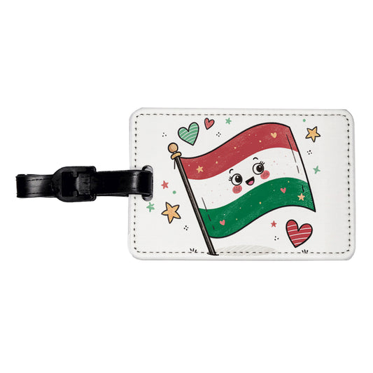 Kawaii Hungary Flag Travel Faux Leather Luggage Tag