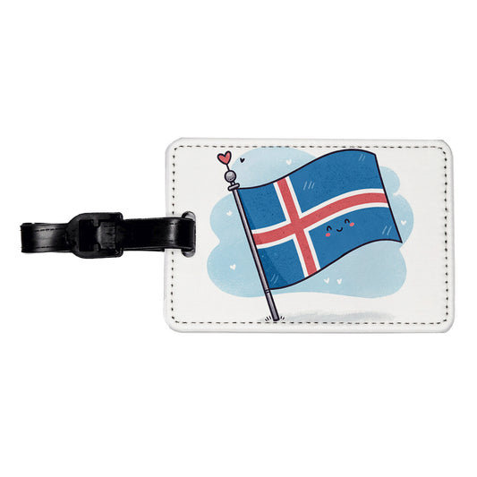 Kawaii Iceland Flag Travel Faux Leather Luggage Tag