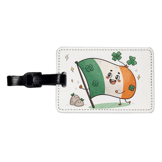 Kawaii Ireland Flag Travel Faux Leather Luggage Tag