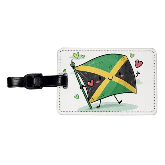 Kawaii Jamaica Flag Travel Faux Leather Luggage Tag