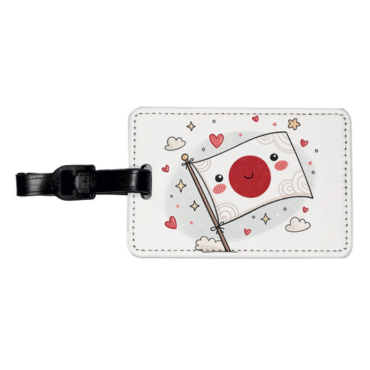 Kawaii Japan Flag Travel Faux Leather Luggage Tag