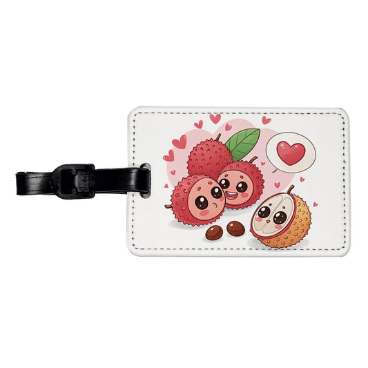 Kawaii Lychees And Hearts Travel Faux Leather Luggage Tag