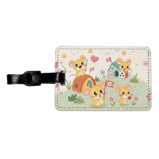 Kawaii Mice Mouse Travel Faux Leather Luggage Tag