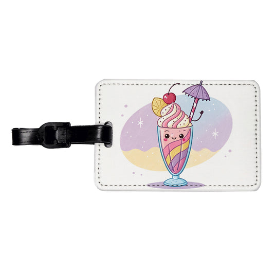 Kawaii Milk Shake Travel Faux Leather Luggage Tag