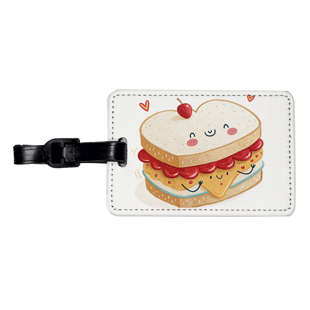 Kawaii Peanut Butter And Jelly Sandwich Travel Faux Leather Luggage Tag