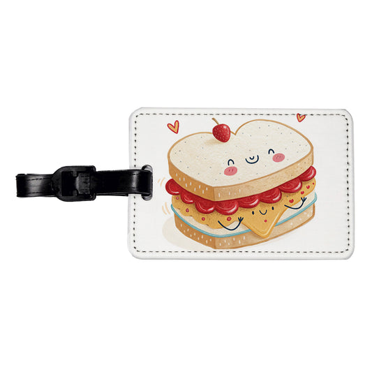 Kawaii Peanut Butter And Jelly Sandwich Travel Faux Leather Luggage Tag