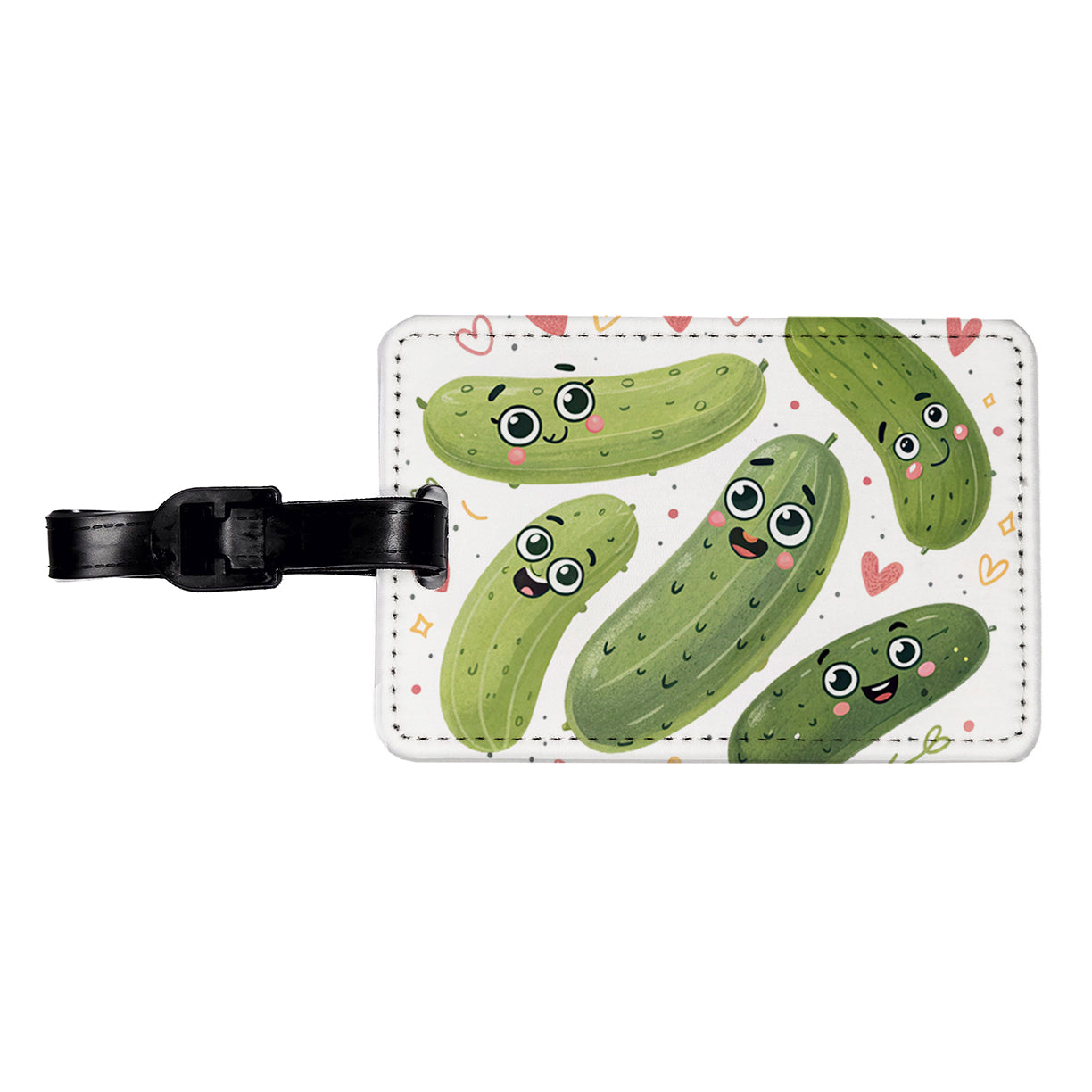 Kawaii Pickles Travel Faux Leather Luggage Tag