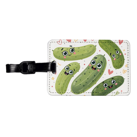 Kawaii Pickles Travel Faux Leather Luggage Tag