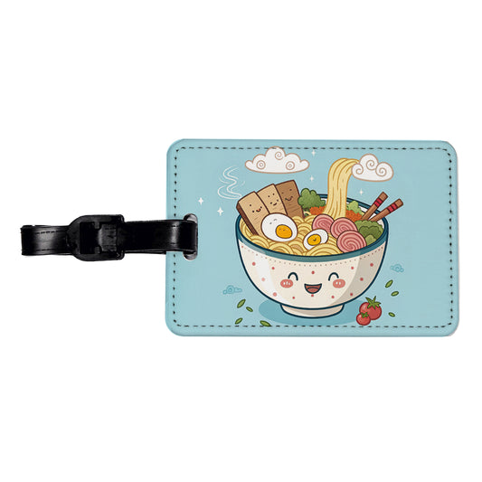 Kawaii Ramen Noodles Travel Faux Leather Luggage Tag