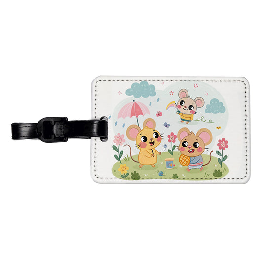 Kawaii Rats Travel Faux Leather Luggage Tag
