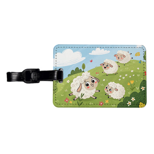 Kawaii Sheep Travel Faux Leather Luggage Tag
