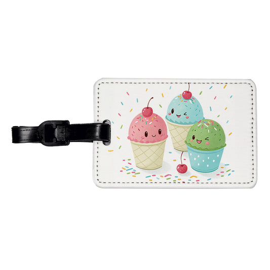 Kawaii Snowcones Travel Faux Leather Luggage Tag