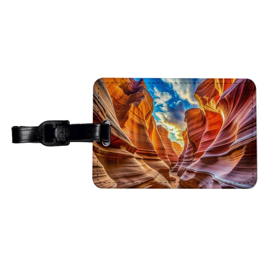 Antelope Slot Canyon Utah Nevada Travel Faux Leather Luggage Tag