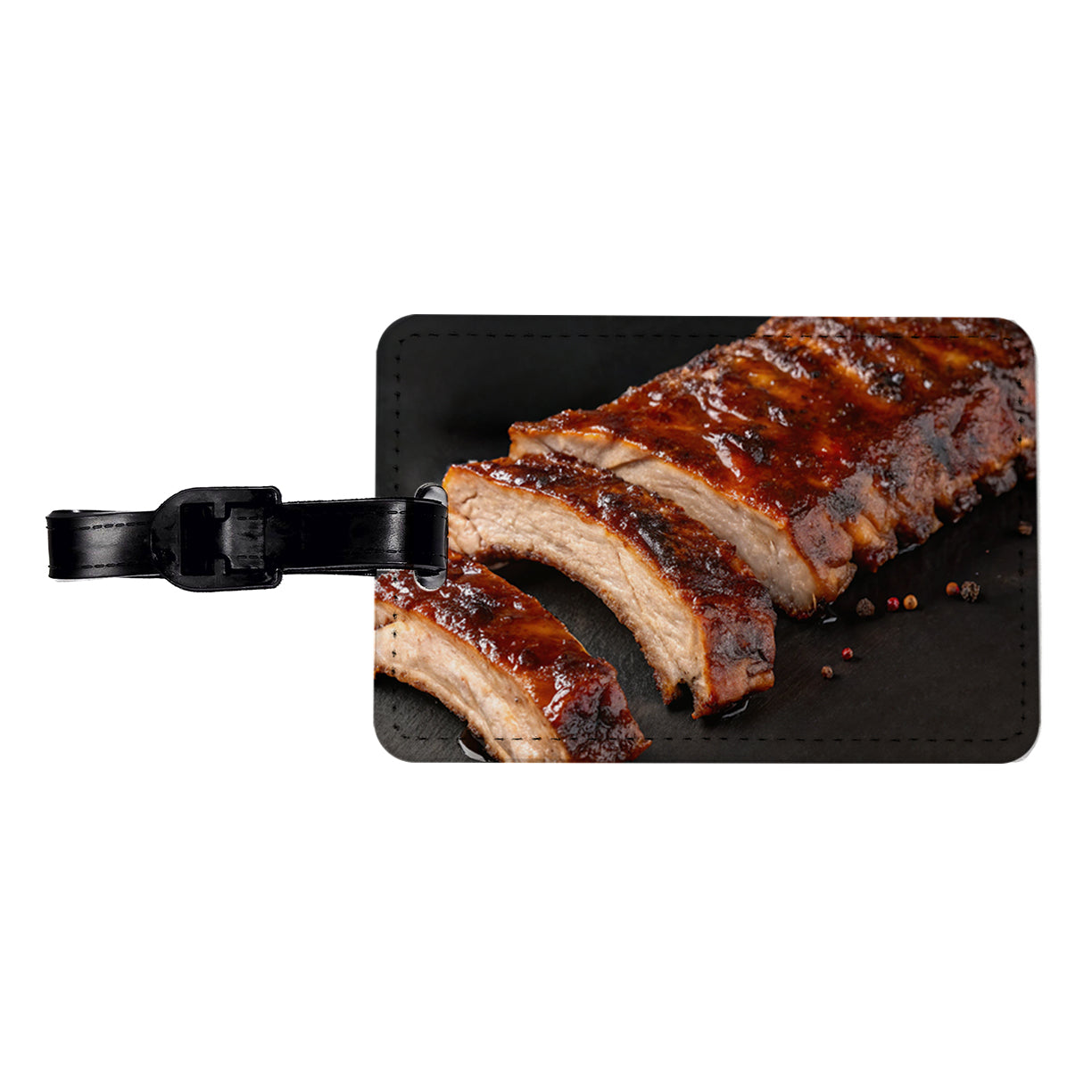 BBQ Baby Back Ribs Travel Faux Leather Luggage Tag