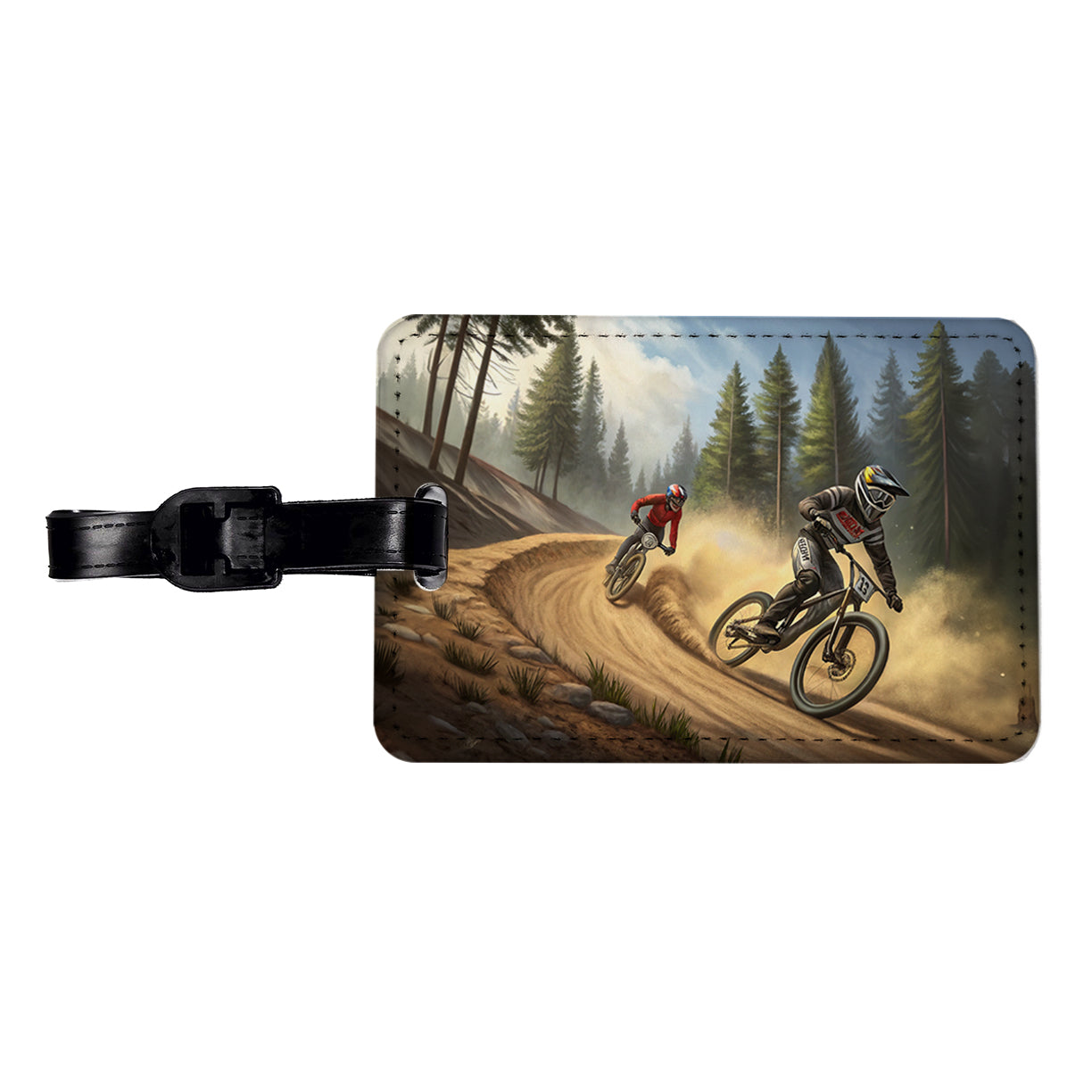 Bicycle Motocross Bikes Racing Travel Faux Leather Luggage Tag