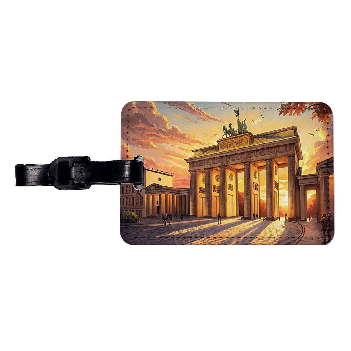 Brandenburg Gate At Sunset Berlin Germany Travel Faux Leather Luggage Tag