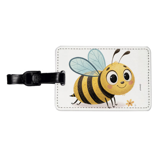 Bumble Bee Children's Illustration Style Travel Faux Leather Luggage Tag