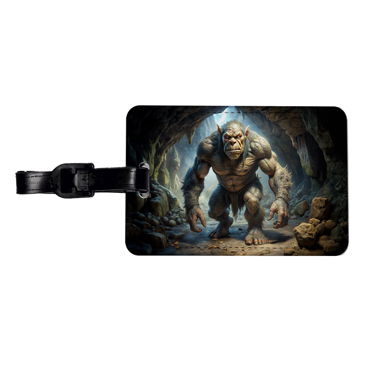 Cave Troll Fantasy Monster Travel Faux Leather Luggage Tag