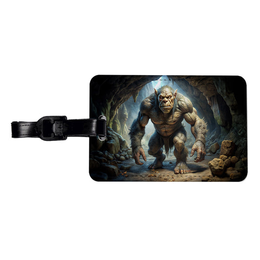 Cave Troll Fantasy Monster Travel Faux Leather Luggage Tag