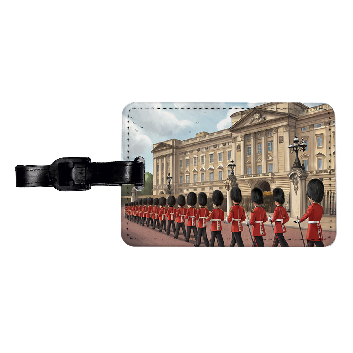 Changing Of The Guard At Buckingham Palace London England Travel Faux Leather Luggage Tag