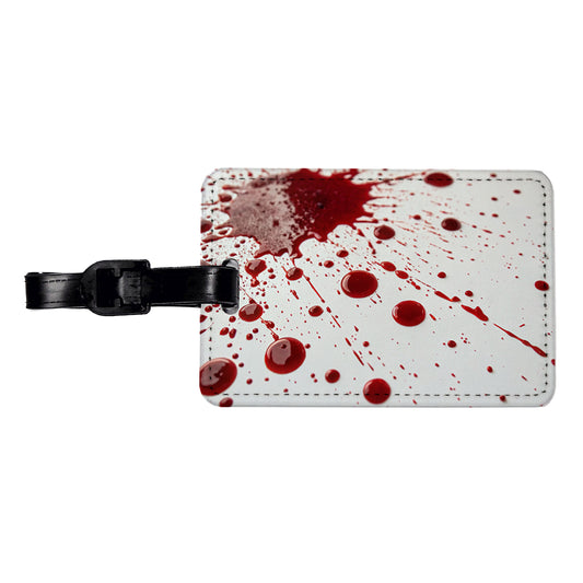 Close-Up Blood Splatters Travel Faux Leather Luggage Tag