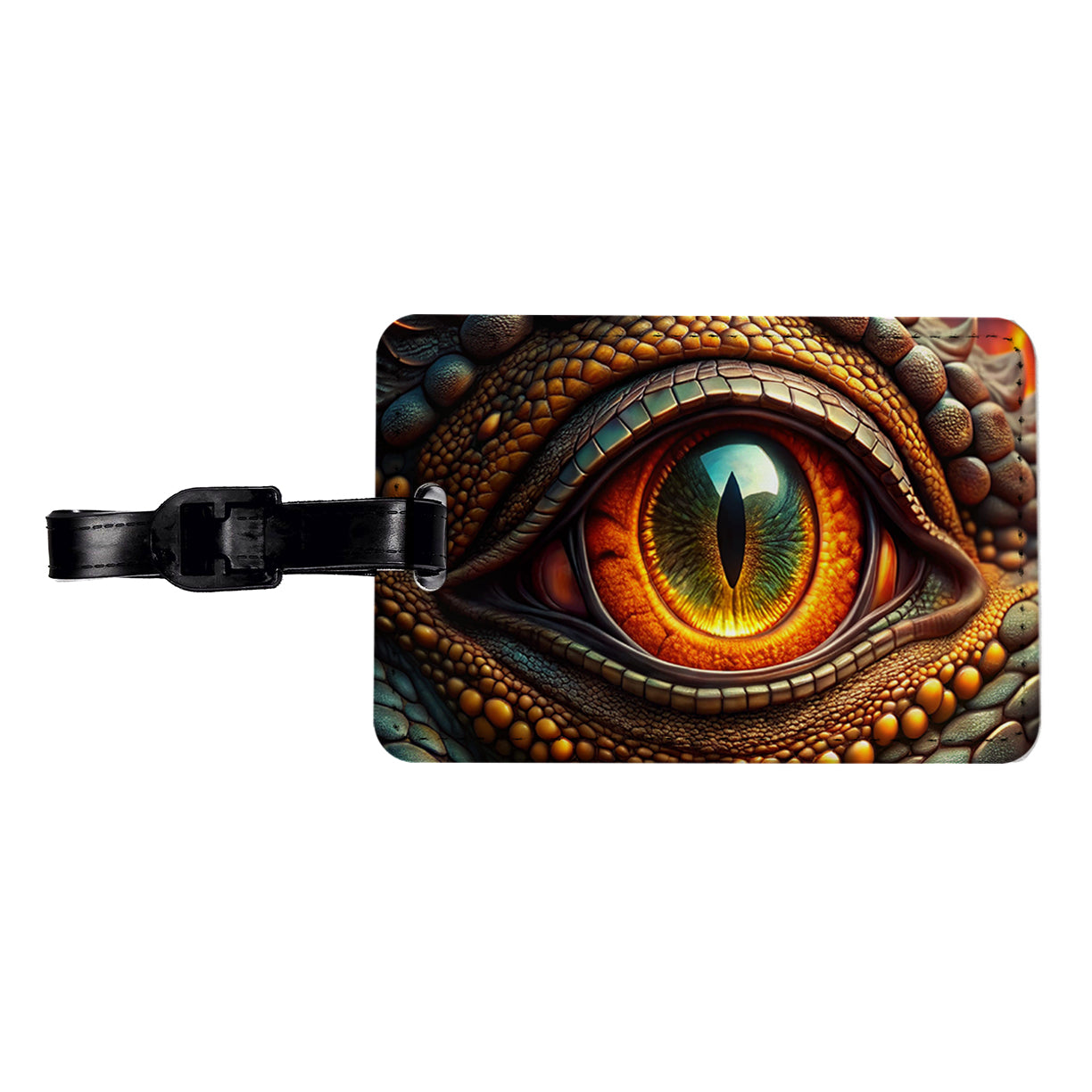 Close-Up Of a Dragon's Eye Fantasy Travel Faux Leather Luggage Tag