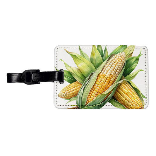 Ears of Corn Watercolor Travel Faux Leather Luggage Tag