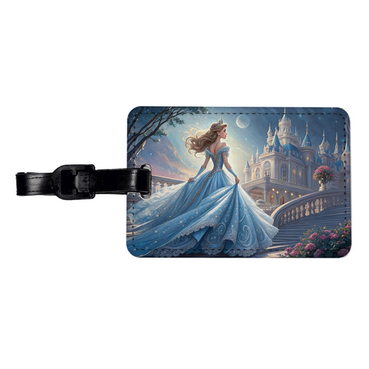 Fairy Tale Princess In Ball Gown Travel Faux Leather Luggage Tag