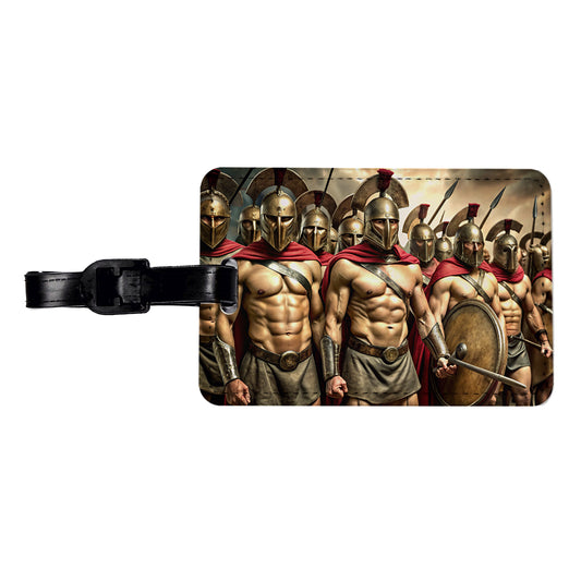 Greek Warriors from Sparta Spartans Travel Faux Leather Luggage Tag