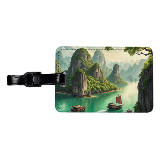 Ha Long Bay Vietnam Travel Faux Leather Luggage Tag