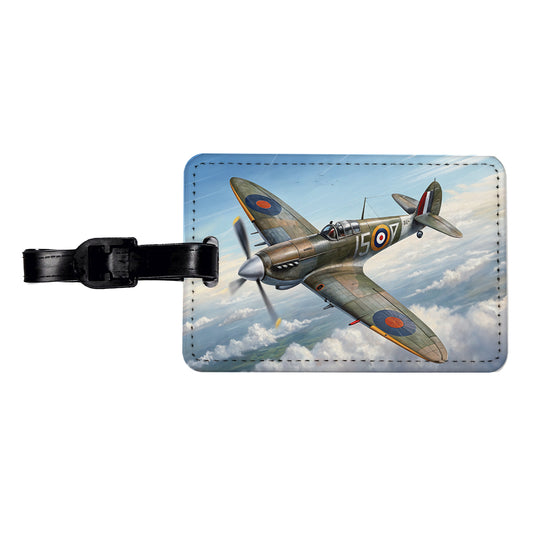 Hawker Hurricane WWII British Fighter Plane Travel Faux Leather Luggage Tag