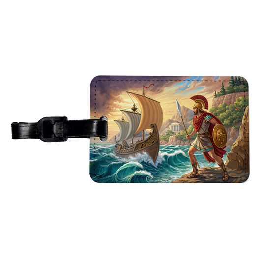 Homer's Iliad And The Odyssey Trojan War Travel Faux Leather Luggage Tag