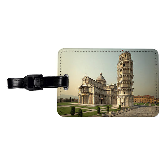 Leaning Tower Of Pisa Italy Travel Faux Leather Luggage Tag