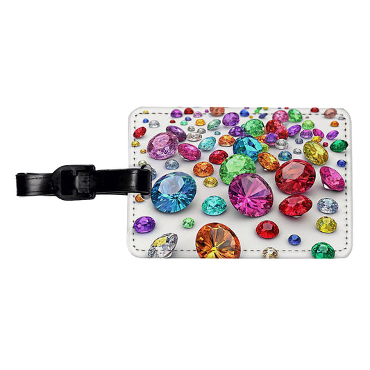 Lots of Colorful Gems Travel Faux Leather Luggage Tag