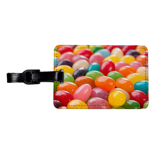 Lots of Jelly Beans Easter Candy Travel Faux Leather Luggage Tag