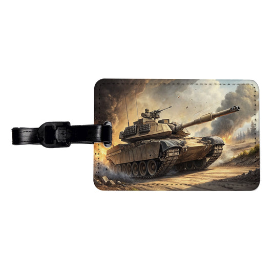 M1 Abrams Tank On The Move Travel Faux Leather Luggage Tag