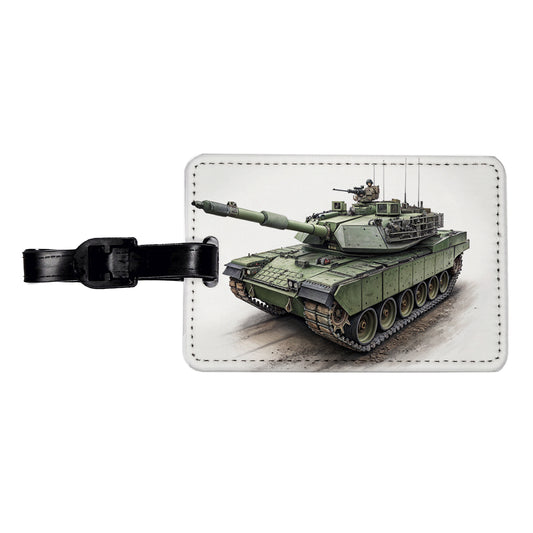 M1 Abrams US Main Battle Tank Travel Faux Leather Luggage Tag