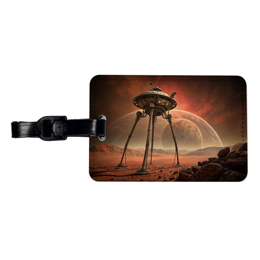 Martian Tripod War Machine Sci-fi From War Of The Worlds Travel Faux Leather Luggage Tag