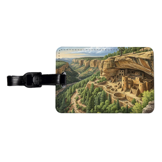 Mesa Verde National Park Colorado Travel Faux Leather Luggage Tag