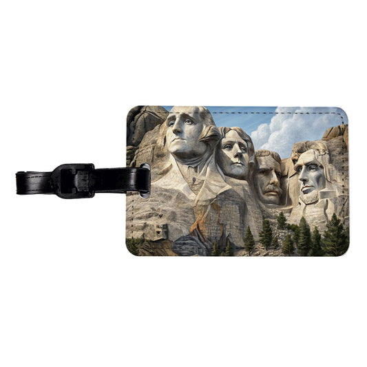 Mount Rushmore National Memorial Black Hills South Dakota Travel Faux Leather Luggage Tag