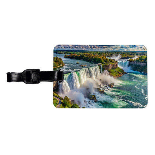 Niagara Falls New York Travel Faux Leather Luggage Tag