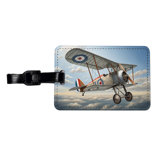 Nieuport 17 WWI French Fighter Plane Travel Faux Leather Luggage Tag