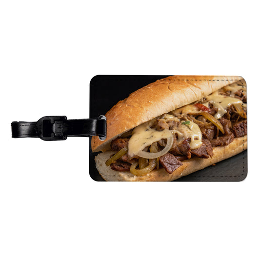 Philly Cheesesteak Sub Sandwich Travel Faux Leather Luggage Tag